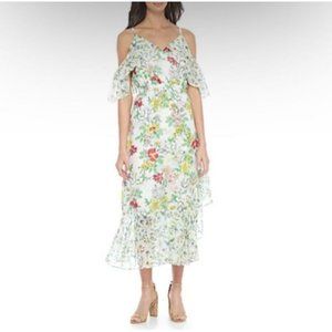 Nanette Lepore Marshmallow Print Floral Bella Donna Off the Shoulder Dress 14